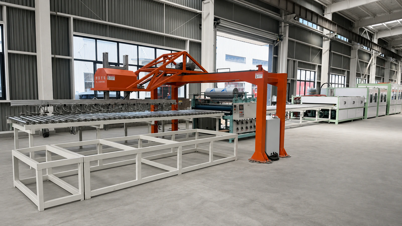 Automatic suction loading section for metal sheet polishing line