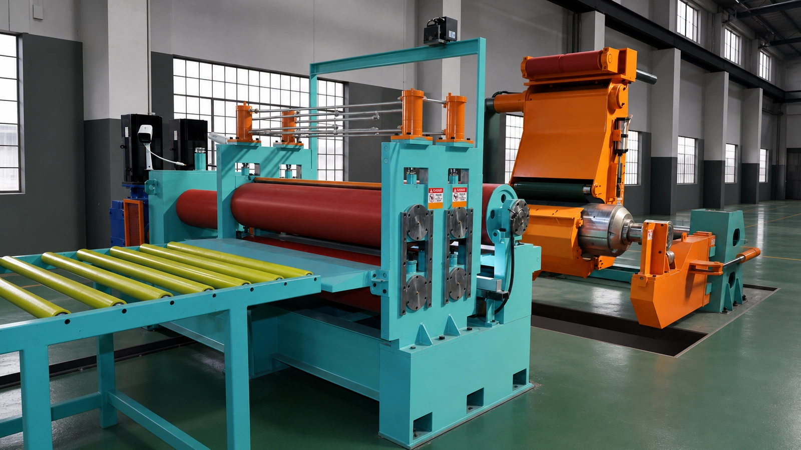 Coil feeding section of coil-to-coil polishing line