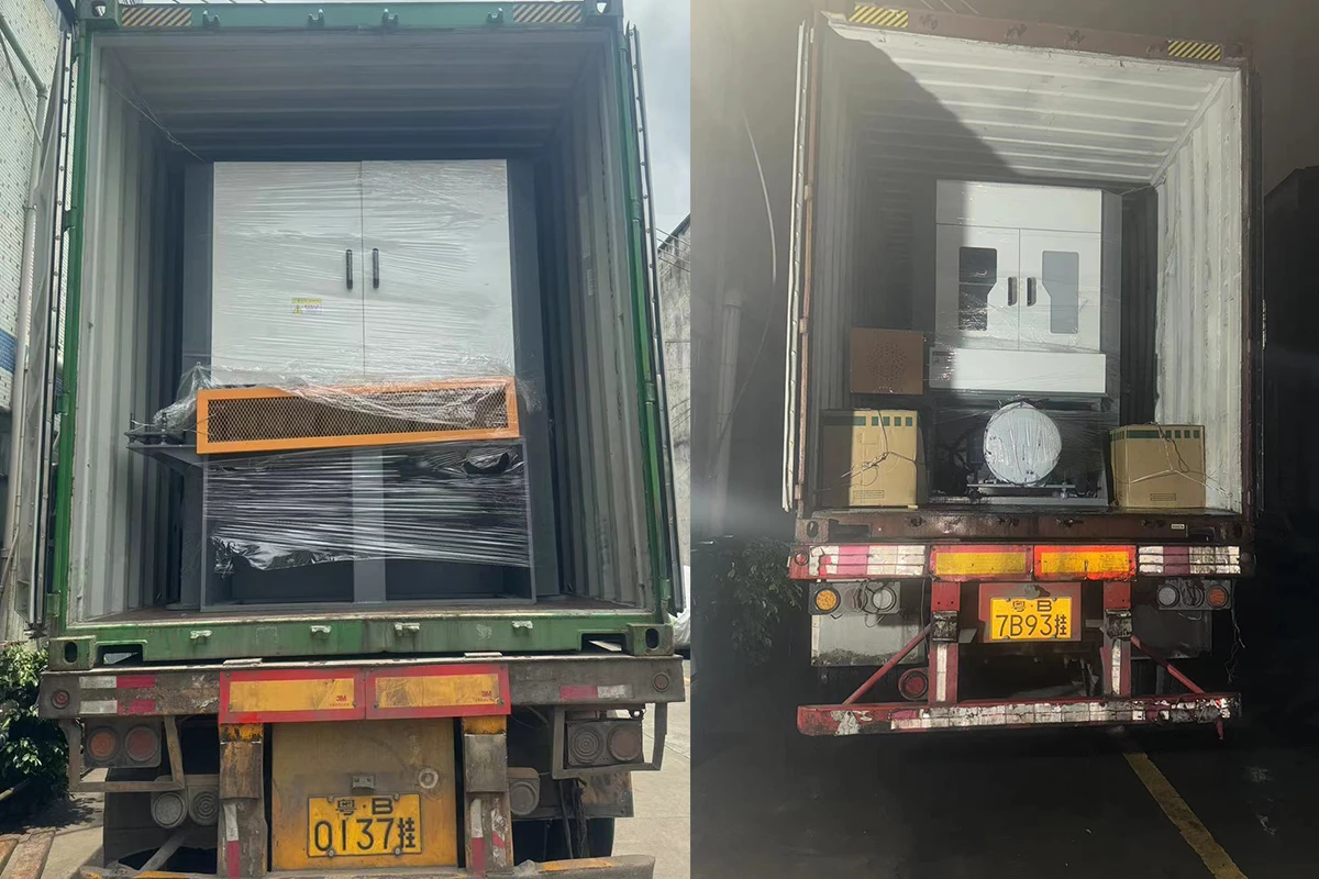 Packed No.4 and Hairline finishing equipment inside export containers
