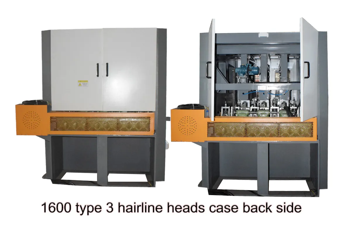 Rear view of 1600mm three-head Hairline finishing unit