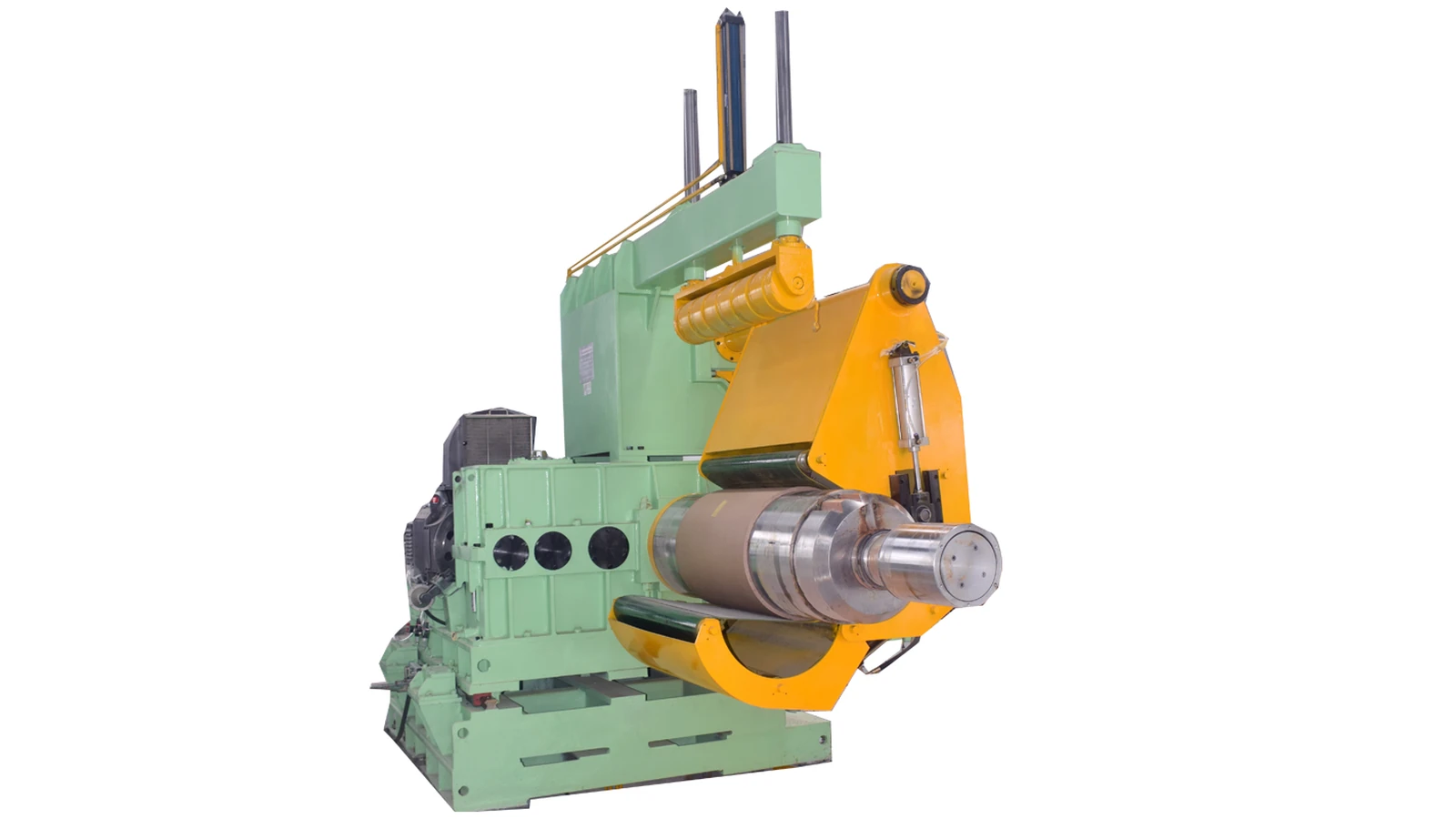 Hydraulic recoiler with EPC alignment for stainless steel coil polishing line