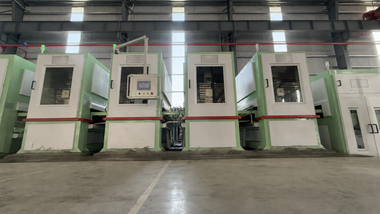 front view of enclosed No.4 coil polishing stations