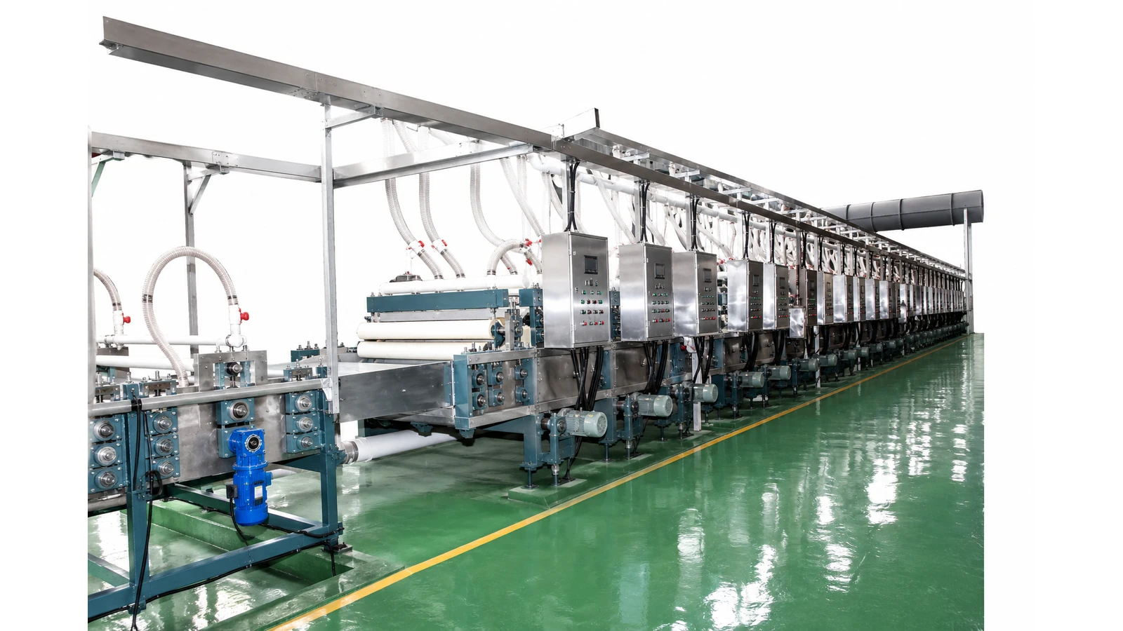 Front view of rotary disc 8K polishing machine for stainless steel coil