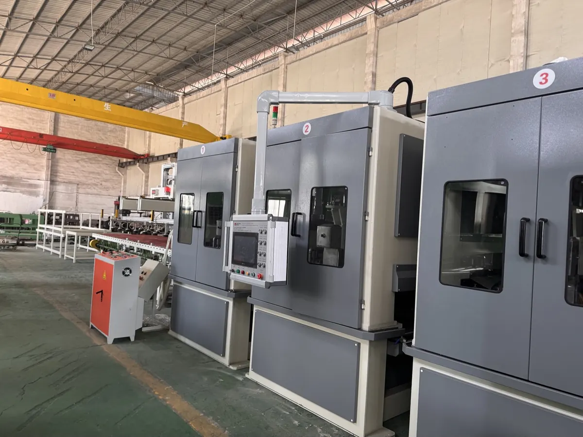Abrasive belt grinding units close-up